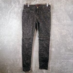 Elle Gray Black Denim Jeans with Branded Button Size 4